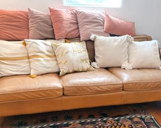 West Elm leather sofa