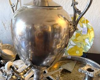 Silver plate water urn