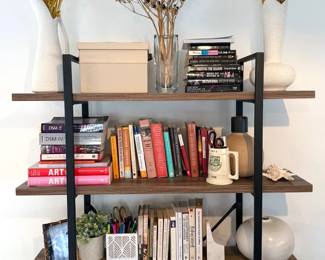 Metal + wood bookcase
