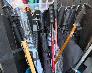 Golf umbrellas + walking sticks