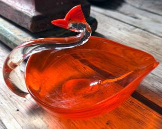 Blown glass swan