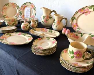 Franciscan china “Desert Rose” serving pieces + dishware