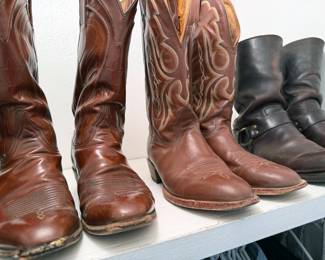 Men’s boots, sizes 10 - 11: Frye, Luchese, Nocona, Baffin Polar; shoes: Hoka, Saucony, Vans, Crocs