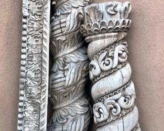Carved wooden columns