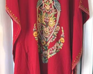 Embroidered wool kaftan