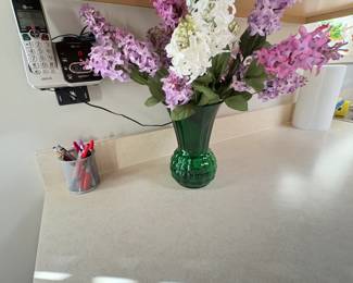 . . . green glass vase