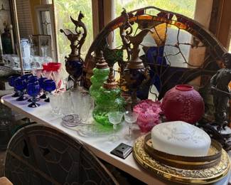 Colored glass globes