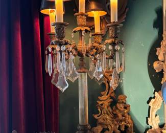 Pair of lighted candelabras