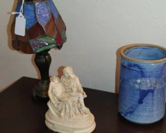 Little Tiffany style lamp Sandra Miller pottery