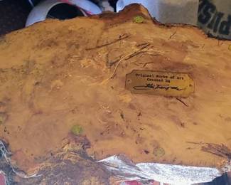 Original Hai Feng Ma handmade life size Flamingo sculptures on Driftwood base
Artist signature plate on the bottom of each
