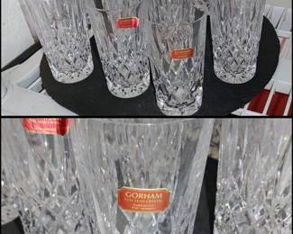 Gorham King Edward crystal highball glasses. 