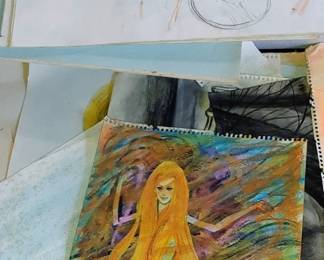 Groovy 1960s girl sketch