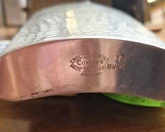 10 oz hand hammered English pewter flask Sheffield England