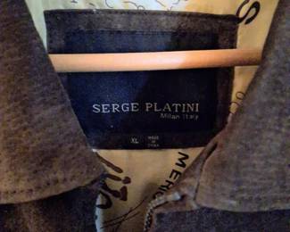 XL - Serge Platini Milan Italy heavy suede leather jacket