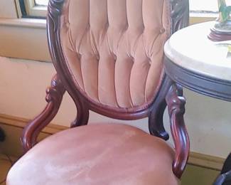 Pink Victorian Eastlake chair
