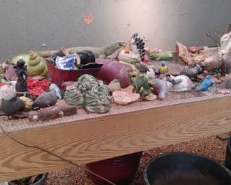 Creative projects flowed in a conservatory where you'll find many handmade Pine potting tables and tons of decor for the garden/artist