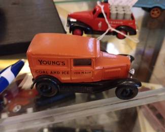 Ertl 1:43 scale diecast model of a 1930 Chevrolet delivery truck, customized for "Young's Coal & Ice". 