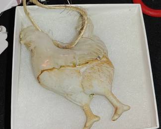 Pottery chicken ornament