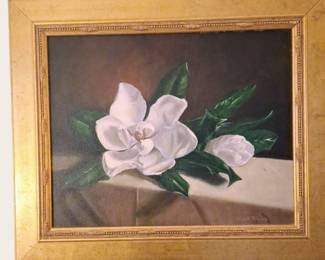 Magnolia Still Life oil on canvas the artist Frank Tarpley