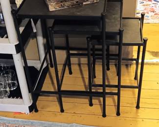 Wrought iron nesting tables from Charleston Forge 
