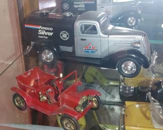 1937 Chevrolet Tanker Bank die-cast model/coin bank
It is part of the "Amoco Heritage of Quality Series" by Liberty Classics. 
The model is a 1:25 scale replica and functions as a coin bank. 

VINTAGE 1911 FORD MODEL T BY LESNEY MODELS OF YESTERYEAR MADE IN ENGLAND