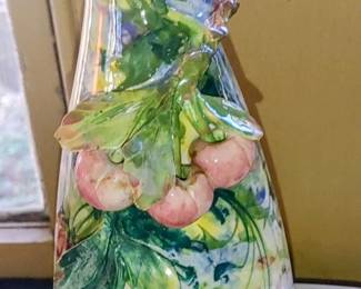 Majolica cherry vase