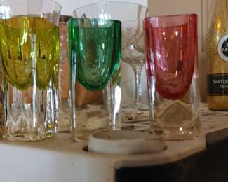 Mid-century modern Italian rainbow shot glasses