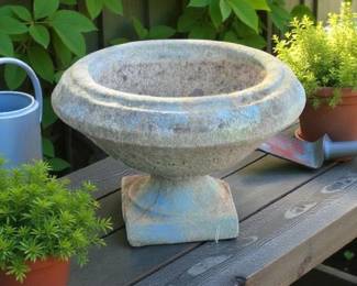Solid concrete painted planter 