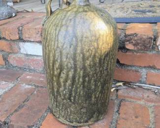 Rare CA (Charles Avera, Crawford County, GA) Stoneware Jug circa 1850's 
Unfortunately there is a sizeable hole in the other side this beauty was found in the bushes