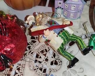 Christmas decorations Santa with a toothbrush Cardinal and more