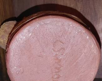 Hilarious chicken face jug pitcher by folk art artist Carolyn Simmons