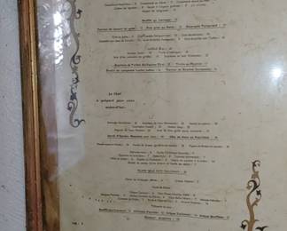 Vintage framed menu from the renowned Parisian restaurant Taillevent. 
Taillevent is a prestigious fine dining restaurant located in the 8th arrondissement of Paris, known for its traditional French cuisine and extensive wine list.