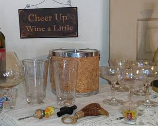 Far items champagne glasses bottle openers Etc Brandy snifter's