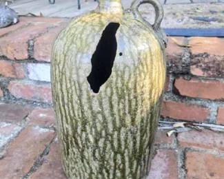 Rare CA (Charles Avera, Crawford County, GA) Stoneware Jug circa 1850's 
Unfortunately there is a sizeable hole in the other side this beauty was found in the bushes
