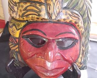 HAND MADE CARVED WOODEN MASK 