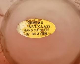 Nouveau Art glass hand-painted by Reuven