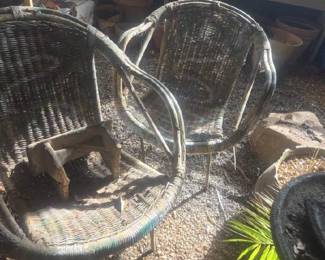 Mid-century modern Bentwood bamboo chairs came from the barn