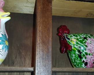 Made in Italy rooster picture on the left and Murano Glass rooster on the right