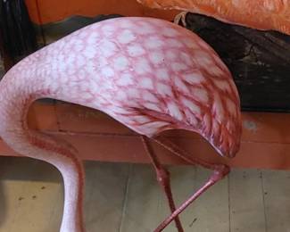 Very Rare Original Hai Feng Ma handmade life size Flamingo sculptures on Driftwood base