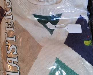 Large selection of the Masters Golf sweaters and other clothing new/vintage 
Mire pics to post