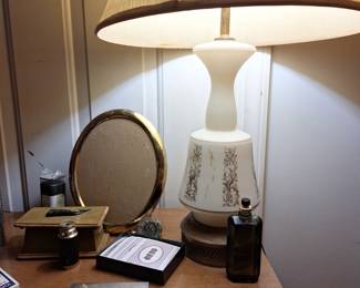 Beautiful pair of vintage cased satin glass lamps