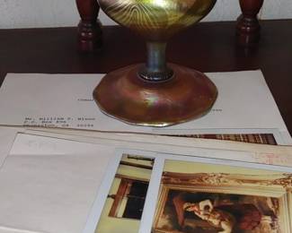 Tiffany Favrile, Decorated Floriform Compote damaged