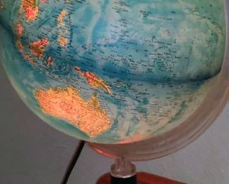 Mid-century modern globe with light
