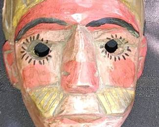 Vintage wooden carved Guatemalan mask

