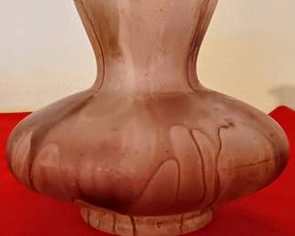 Vintage Art glass vase purple with label
Nouveau Art glass hand-painted by Reuven