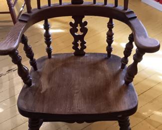 , heavy Windsor Oak armchair