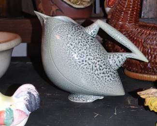 Signed Anthony Theakston Salt Glazed Pottery Wren Sparrow Bird Jug 4-1/4" UK Sculptor
Shipping available on all items 