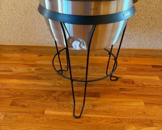 06 Coleman Stainless Steel Party Cooler on a Stand