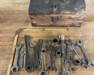 Antique Tool Box and Tools