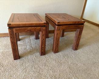 Two Oak End Tables